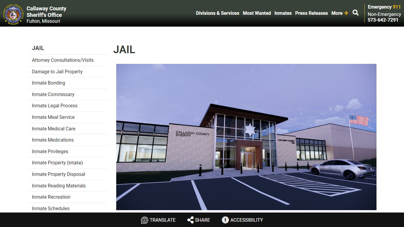 Jail | Callaway County Sheriff's Office, Missouri